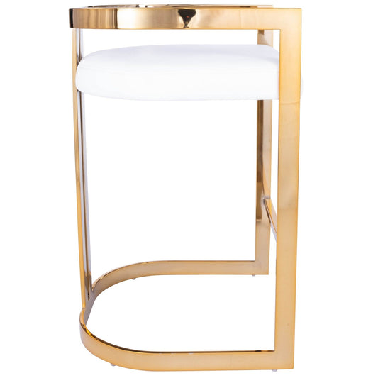 Benz Gold And White Counter Stool
