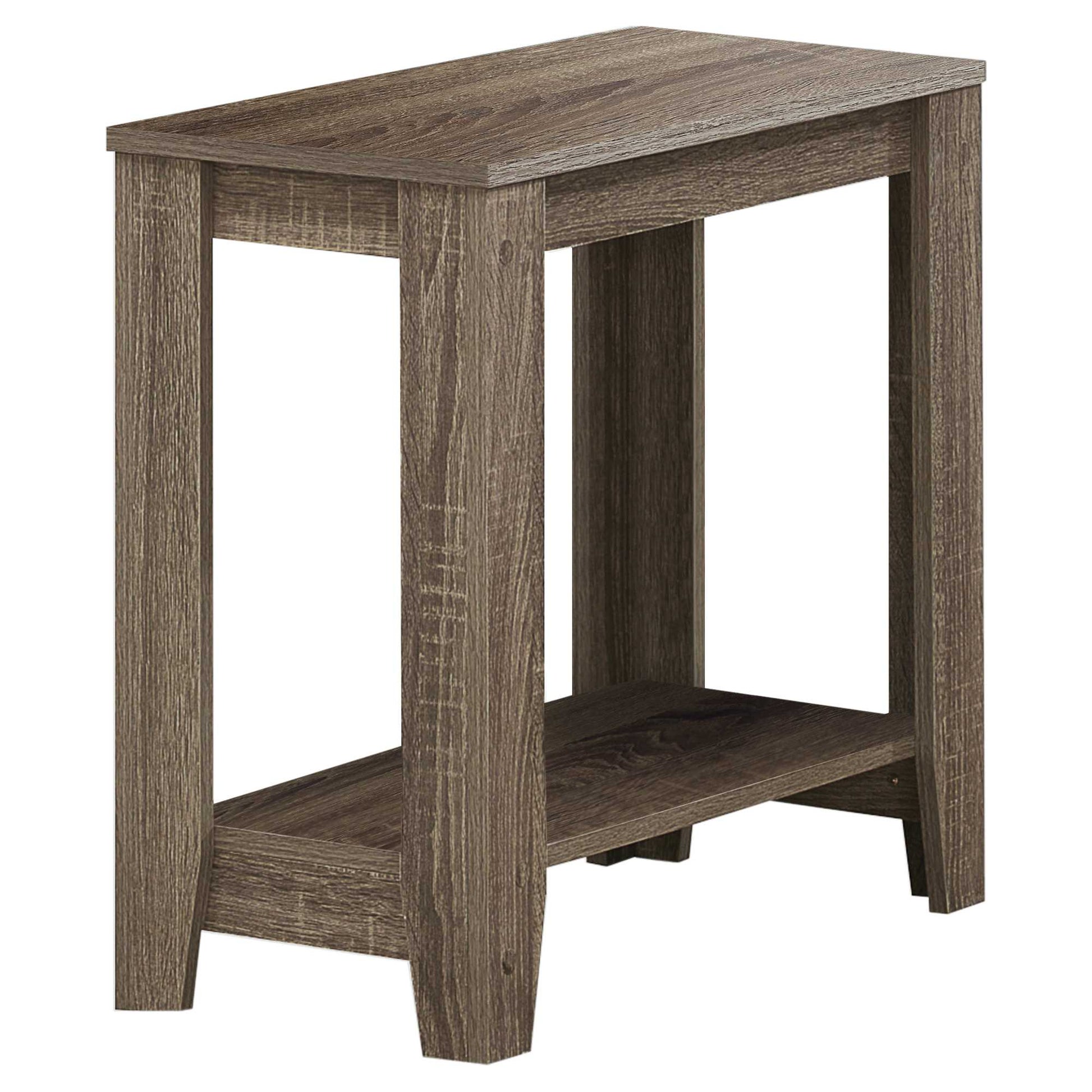 Deep Taupe End Table With Shelf