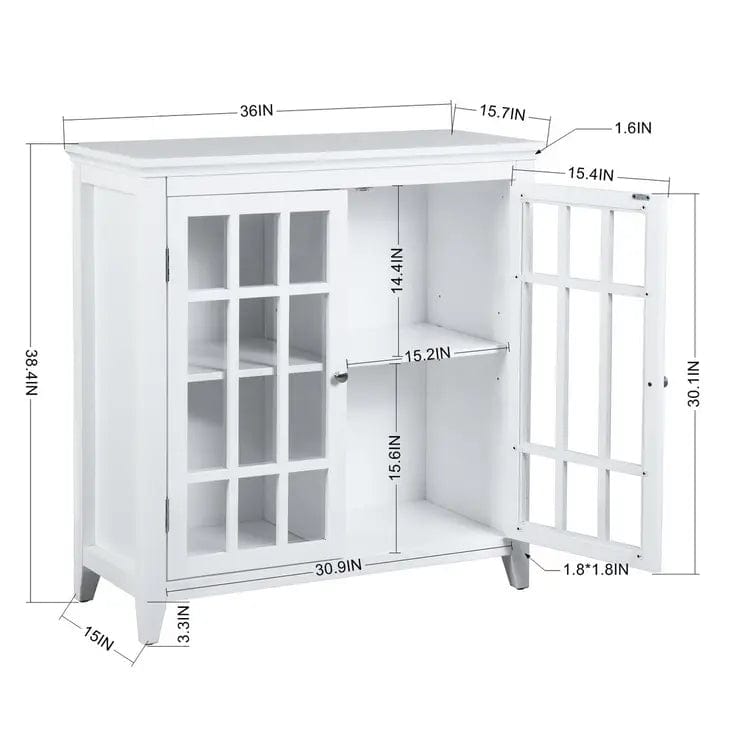 TANEKA Scandinavian Accent Storage Cabinet - White
