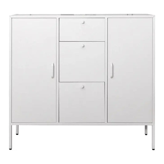 Stan White Metal Sideboard Cabinet - 3 Drawer