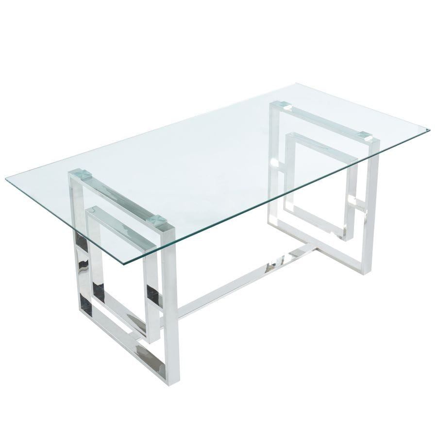 Eros Rectangular Dining Table in Silver - Henderson Furniture Plus