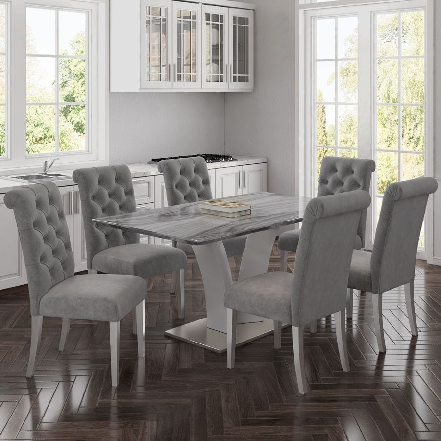 Napoli Rectangular Dining Table in Grey - Henderson Furniture Plus