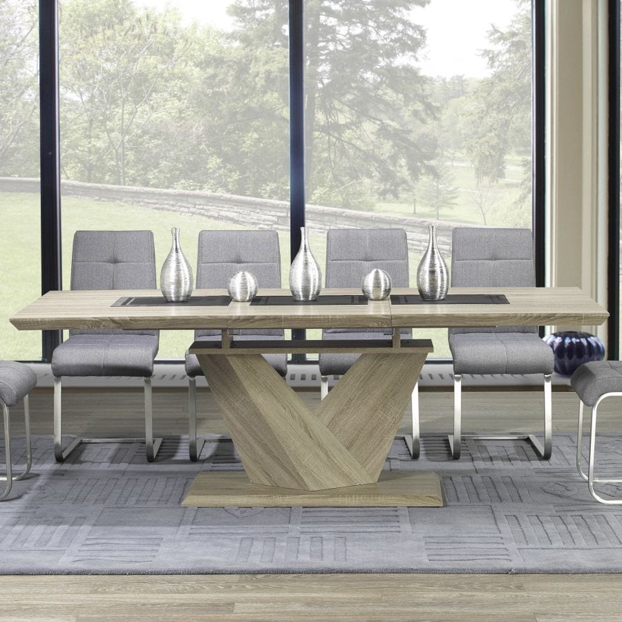 Eclipse Dining Table with Extension in Washed Oak - Henderson Furniture Plus