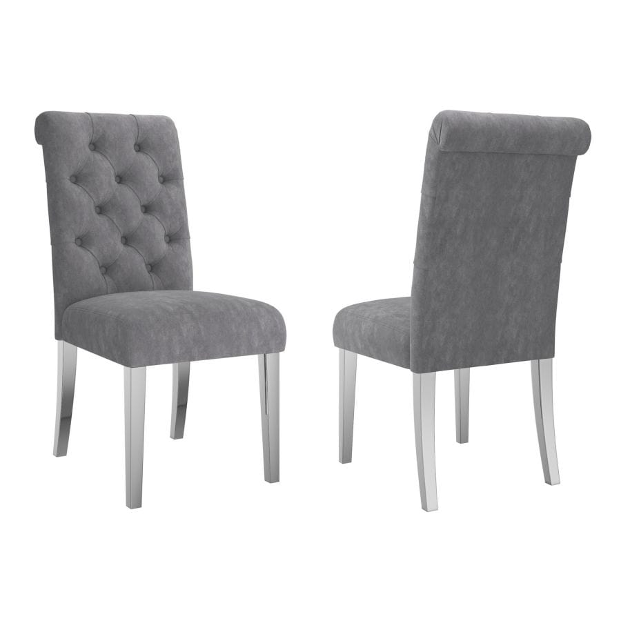Napoli/Chloe 7pc Dining Set in Grey with Grey Chair - Henderson Furniture Plus