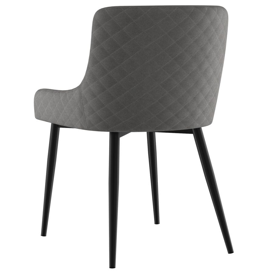 Veneta/Bianca 7pc Dining Set in Walnut with Black & Grey Chairs - Henderson Furniture Plus