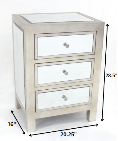 3 Drawer Modern Mirrored - End Table