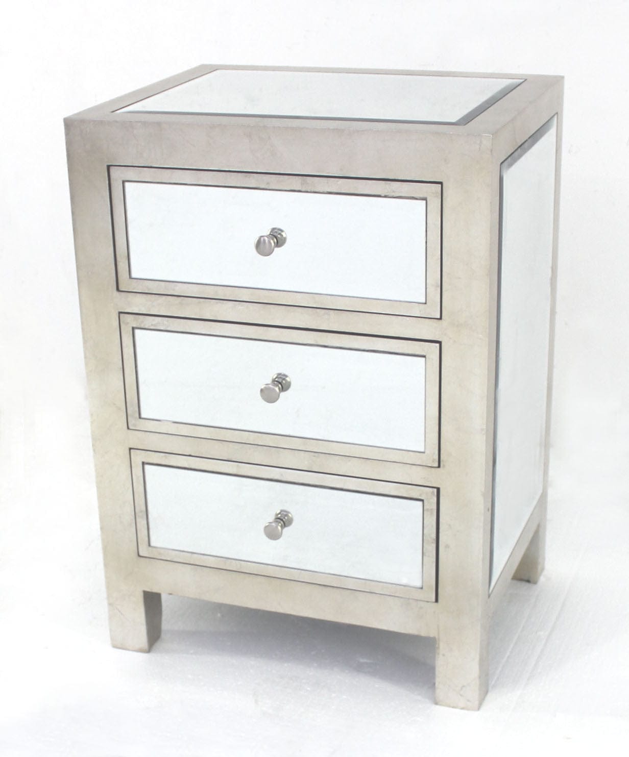 3 Drawer Modern Mirrored - End Table