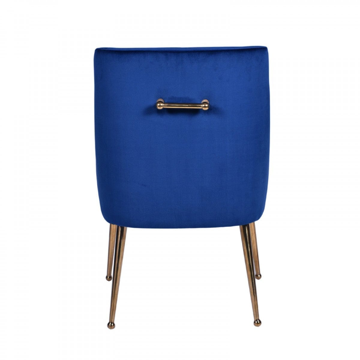 Set Of Two Blue Velvet Dining Chairs