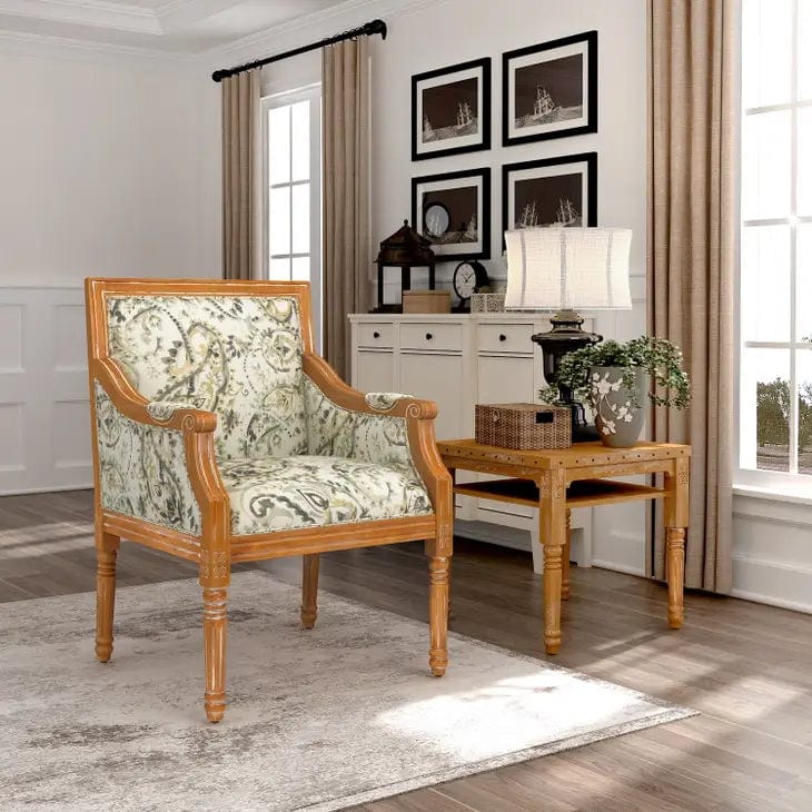 ERIQ Upholstered Solid Wood Accent Armchair