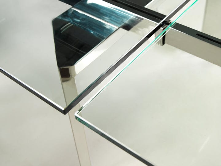 Euphoria Rectangular Glass Dining Table - Clear