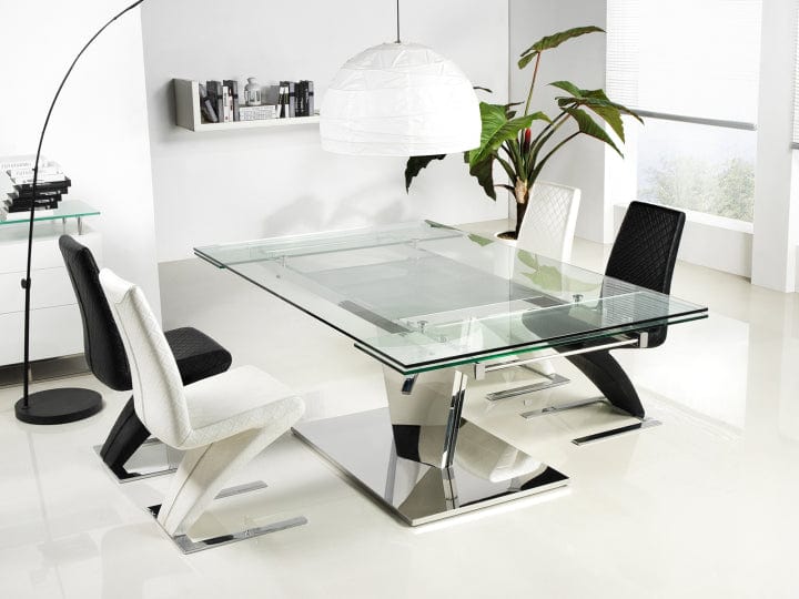 Casabianca Diamond Dining Table - Clear Glass