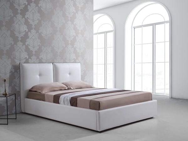 Casabianca Aria Storage Bed in White Leather