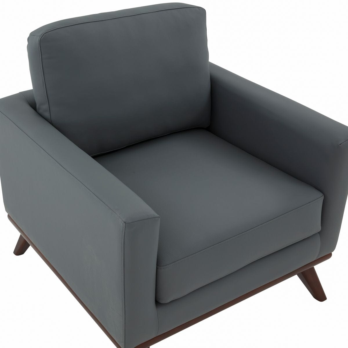 LeisureMod Chester Modern Leather Armchair - Grey