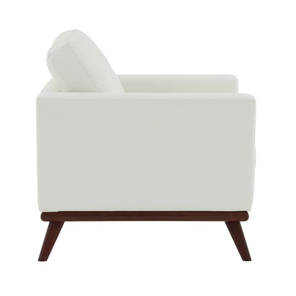 LeisureMod Chester Modern Leather Armchair - White