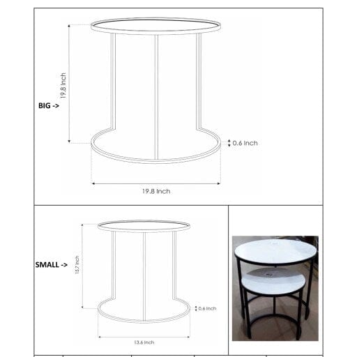 Surya Hearthstone Marble End Table - Set