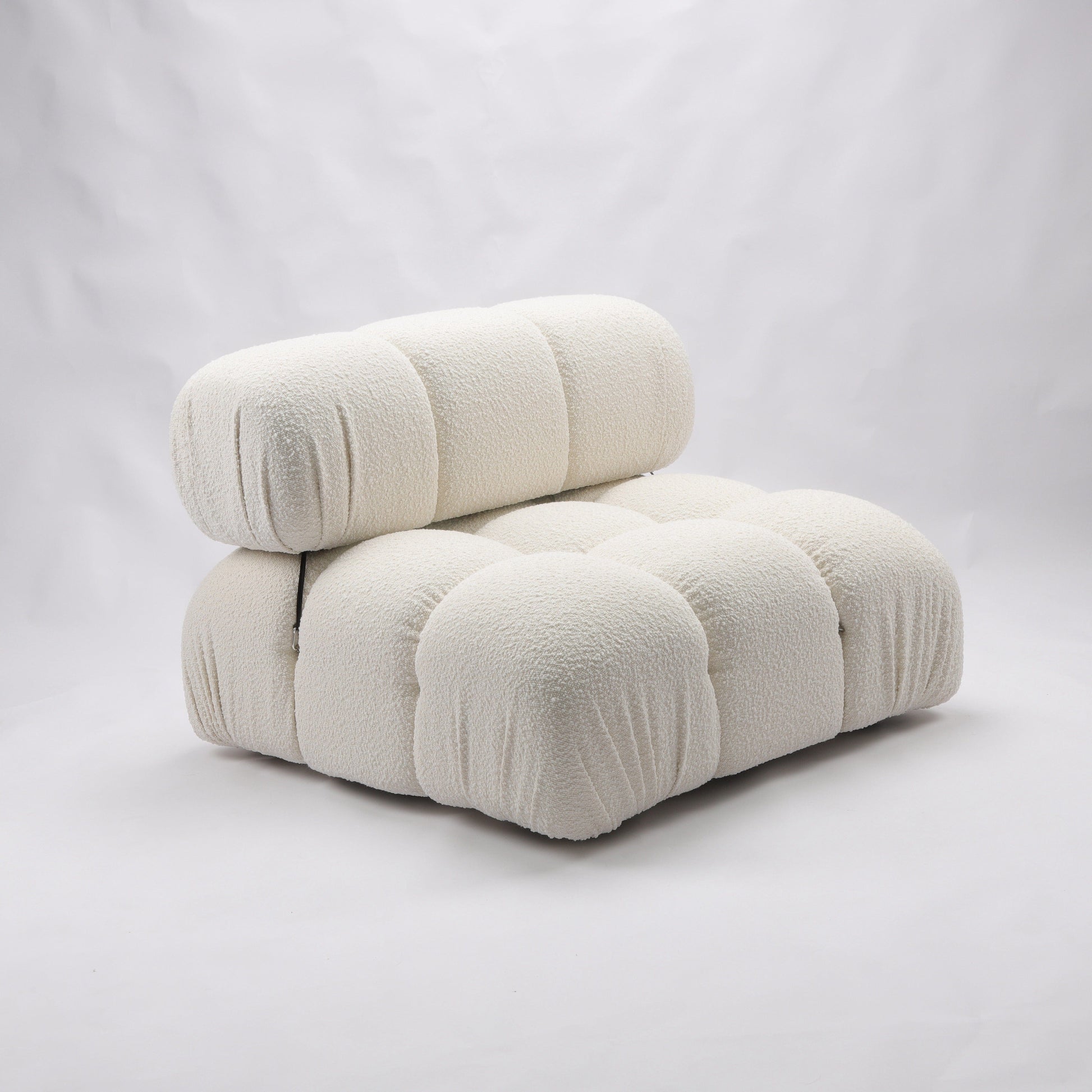 Gioia 1-Seater Chair - No Arm - Cream/White Boucle - GFURN