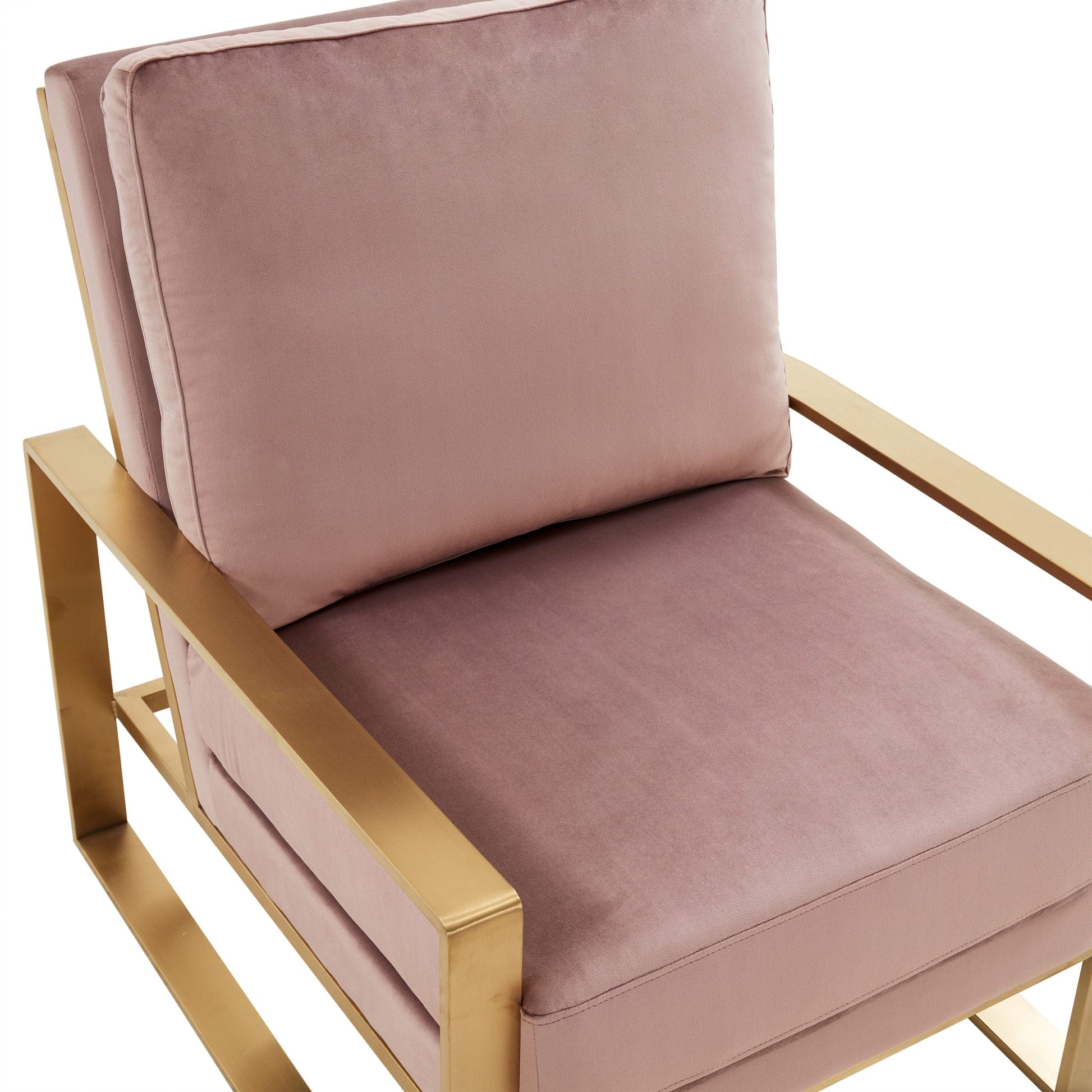 LeisureMod Jefferson Armchair - Pink Velvet