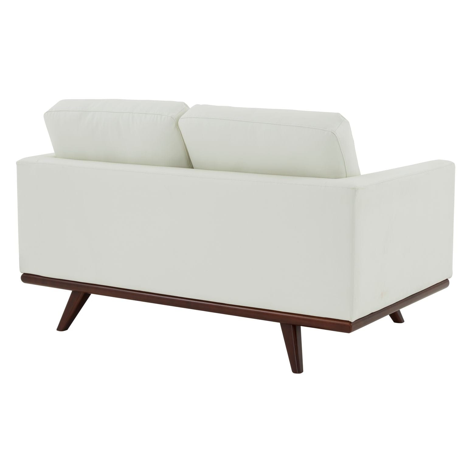 LeisureMod Chester Leather Loveseat - White