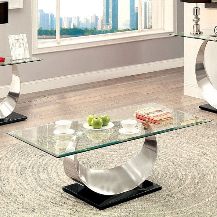 Lovelle Contemporary Glass Top Coffee Table