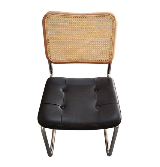 Emy Side Chair - Natural & Black Leather