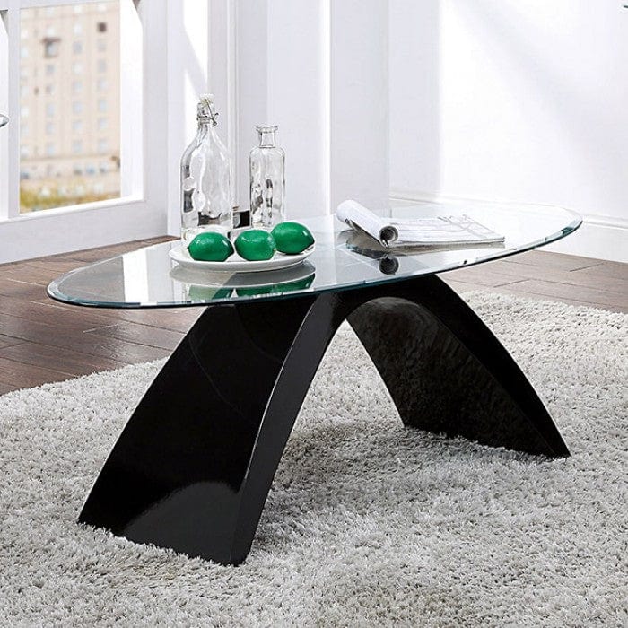 Pelletoni Glass Top Coffee Table in Black