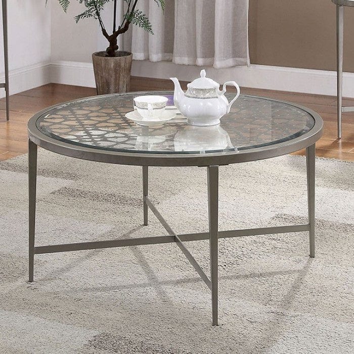 Seridian Contemporary Glass Top Coffee Table