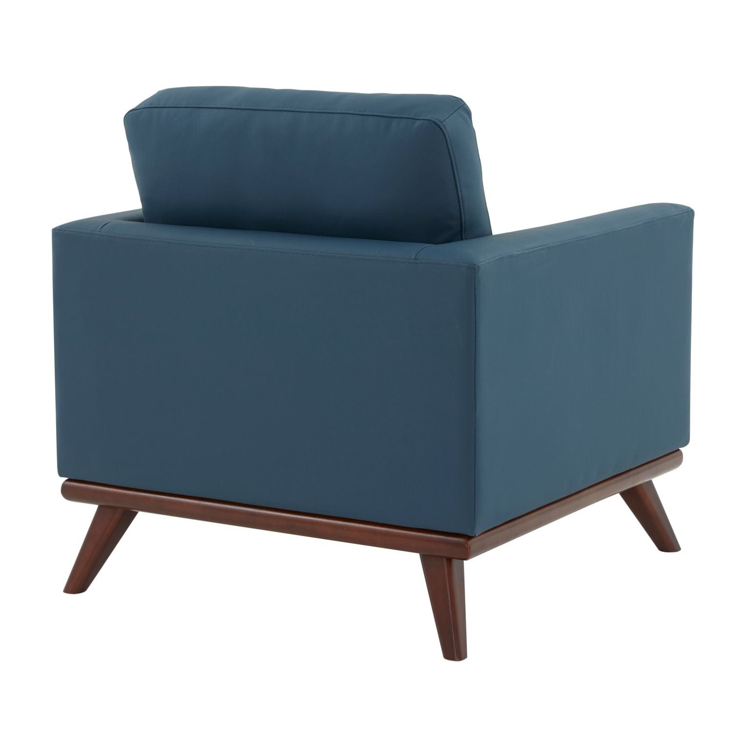 LeisureMod Chester Modern Leather Armchair - Navy Blue