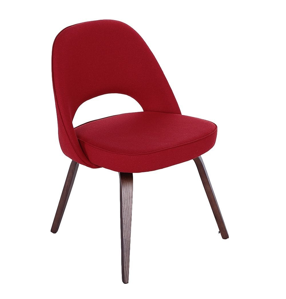 Sienna Executive Side Chair - Red Fabric & Walnut Legs
